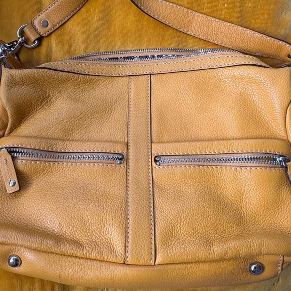 Tignanello Golden Yellow Leather Handbag - Picture 1 of 4